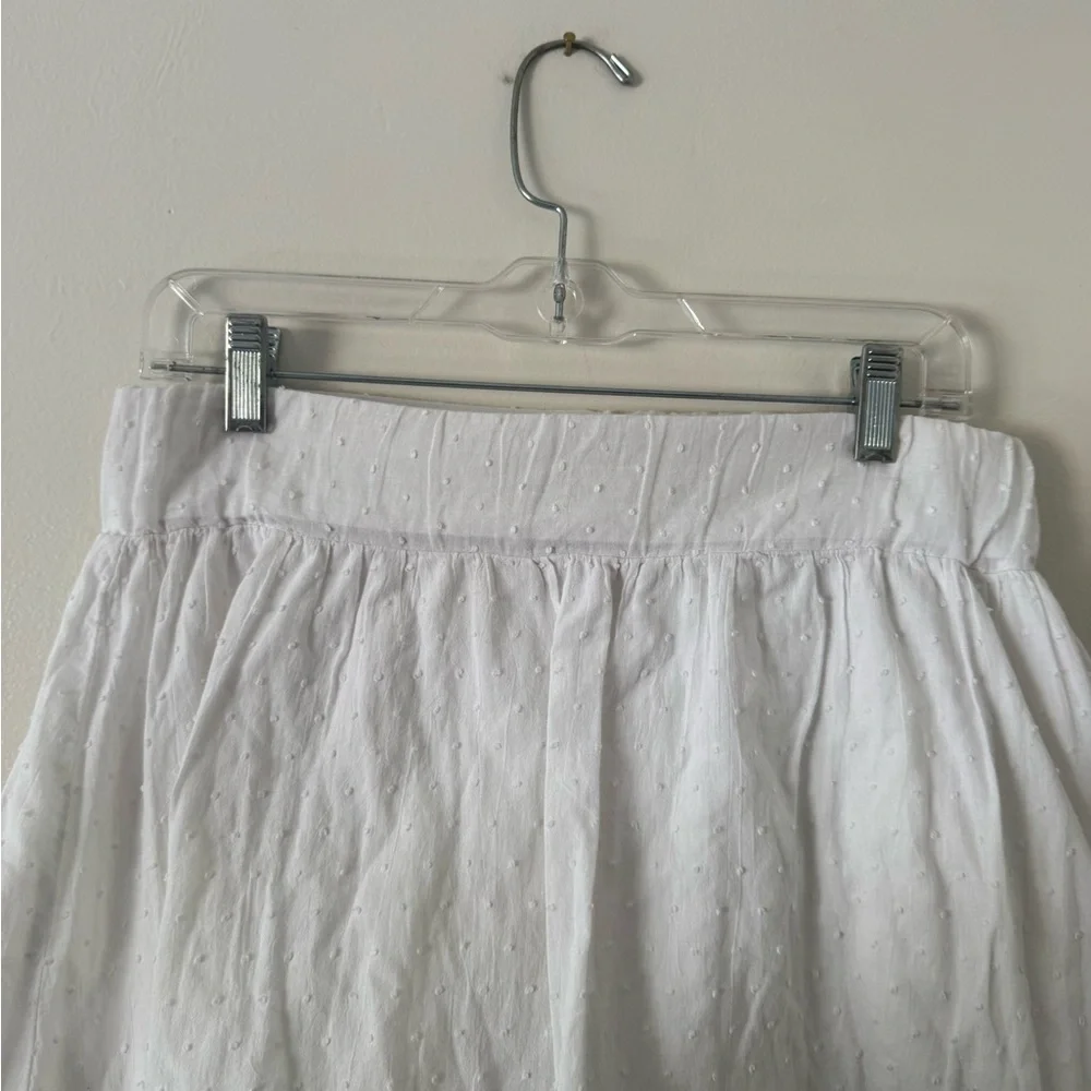 White Swiss Dot Lace Ruffled Mini A-Line Skirt Womens 8/10 Cottagecore Coastal - Picture 6 of 10